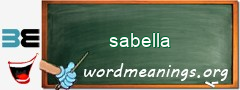 WordMeaning blackboard for sabella